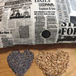 Levendulás tönkölypelyva párna ujságcikkes