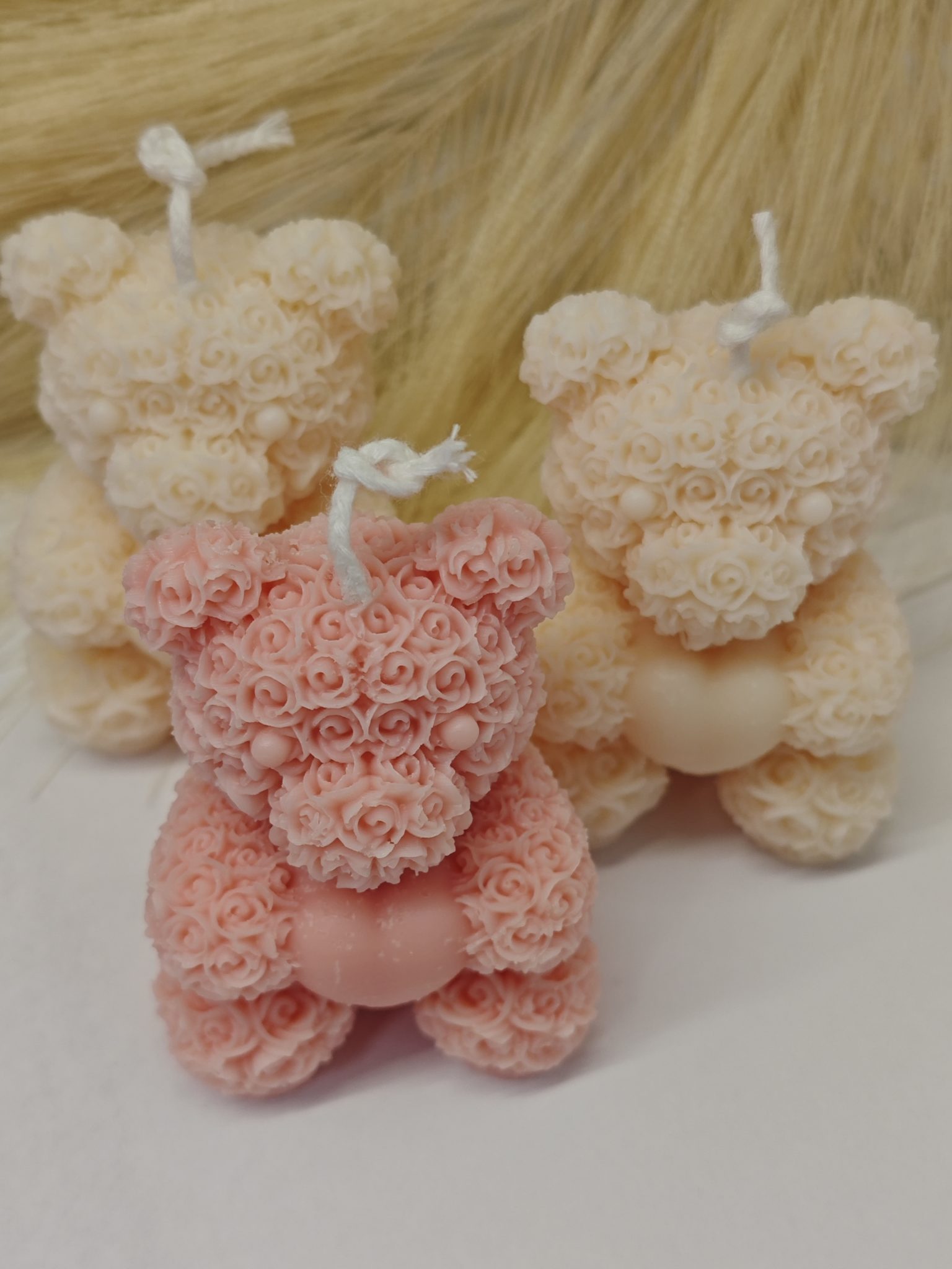 Rózsa maci szójaviasz gyertyák