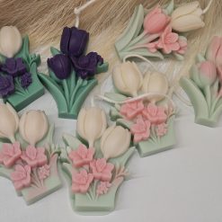 Tavaszi Zsongás – Kézzel öntött tulipáncsokor gyertya